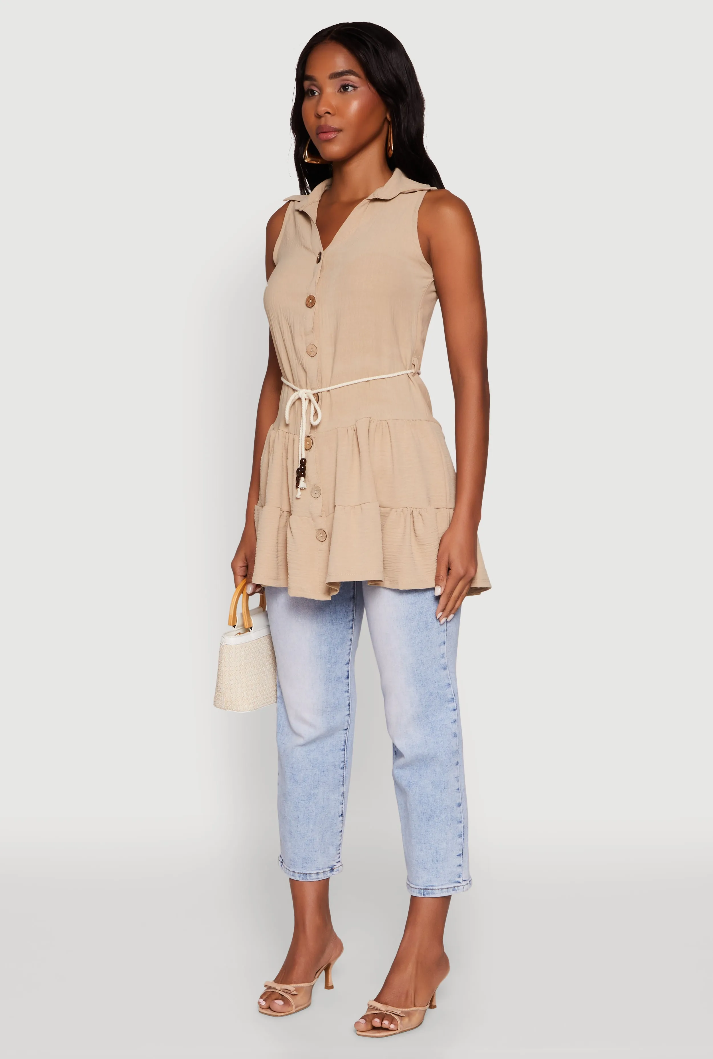 Crepe Knit Tiered Tunic Top sold by Rainbow product image thumbnail 5