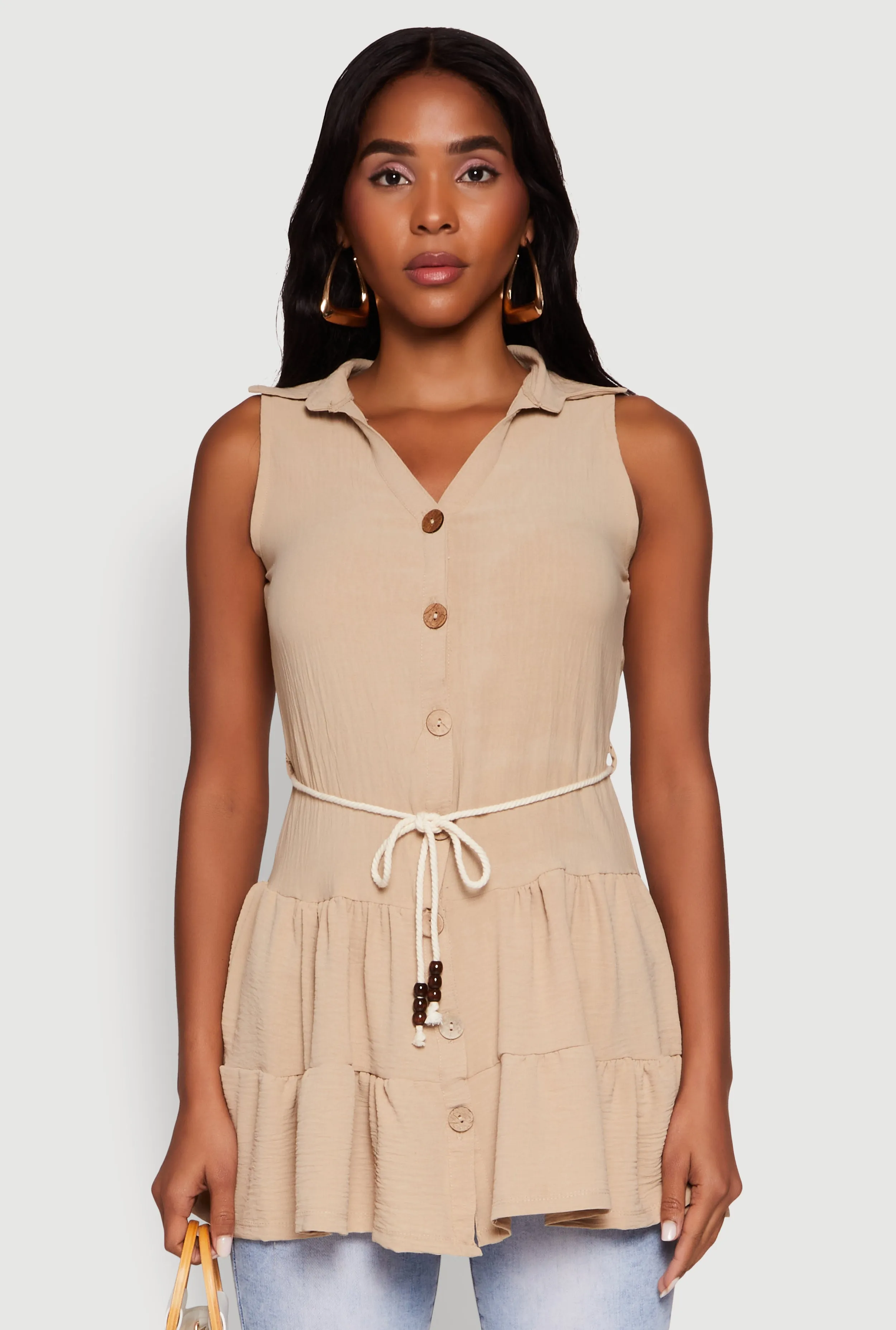 Crepe Knit Tiered Tunic Top sold by Rainbow product image thumbnail 2