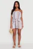 Striped Tie Waist Belted Cargo Pocket Romper sold by Rainbow