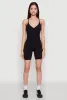 Seamless Rib Knit Cami Biker Romper sold by Rainbow