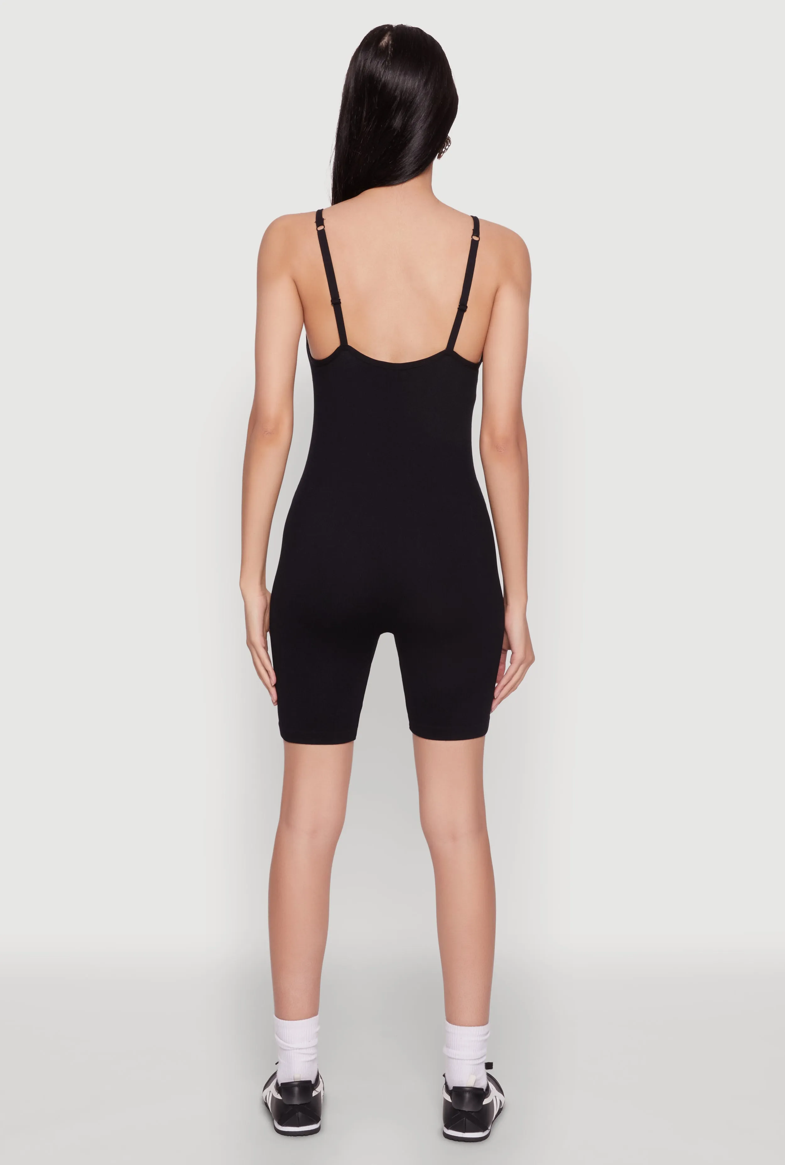 Seamless Rib Knit Cami Biker Romper sold by Rainbow product image thumbnail 5