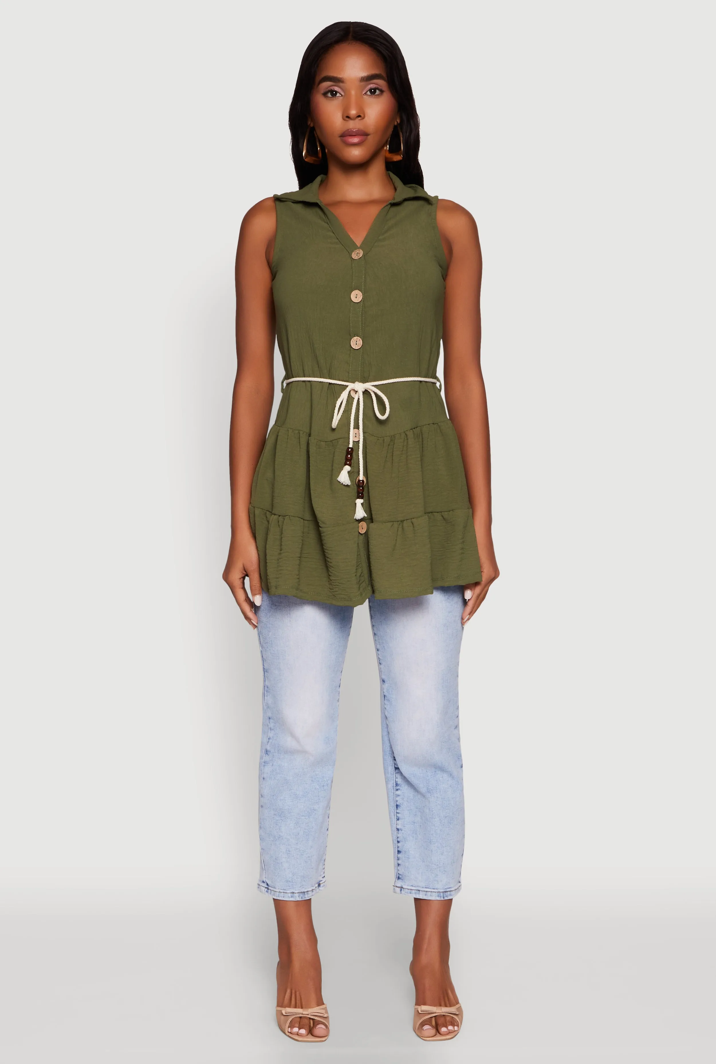 Crepe Knit Tiered Tunic Top sold by Rainbow product image thumbnail 3