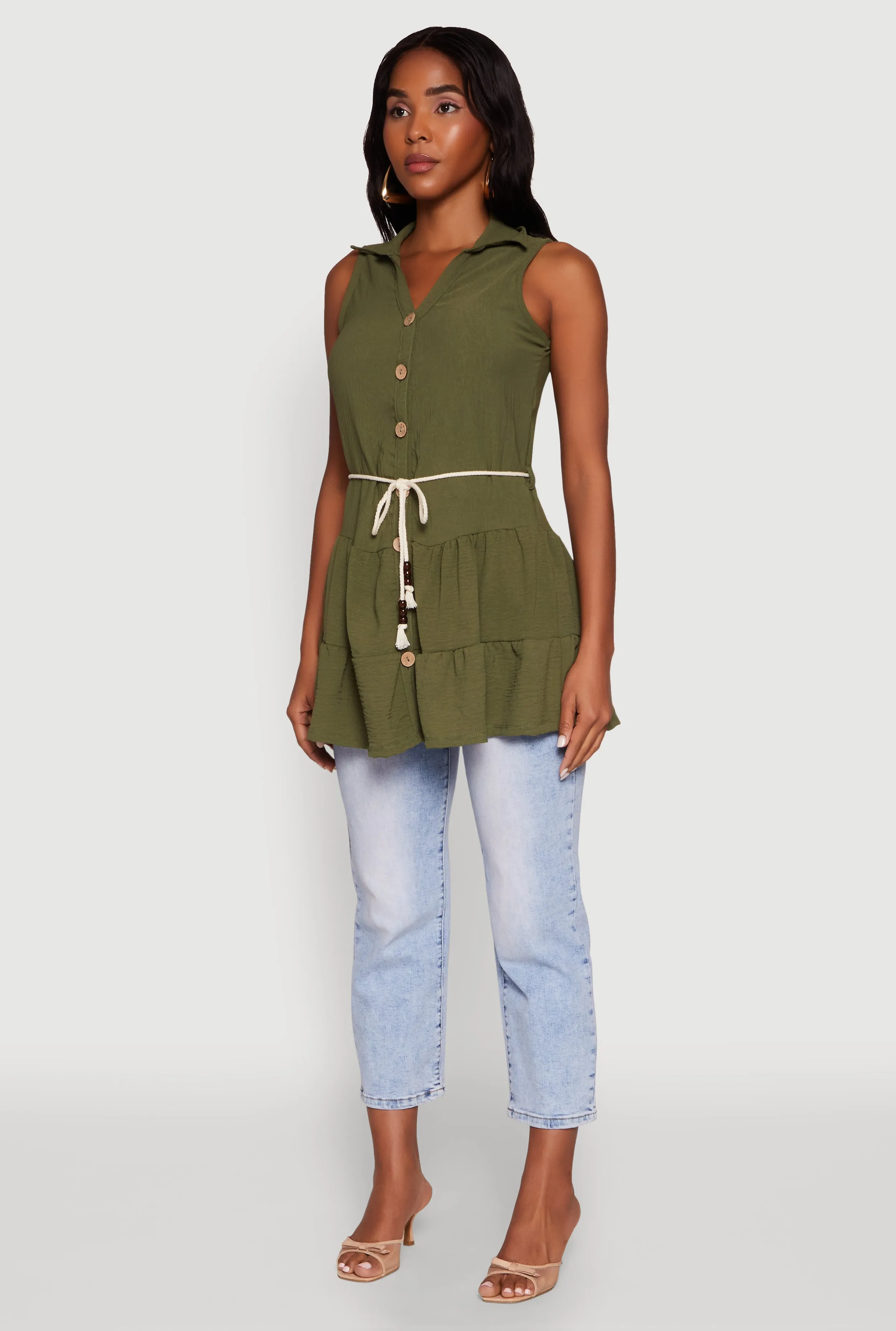 Crepe Knit Tiered Tunic Top sold by Rainbow product image thumbnail 5