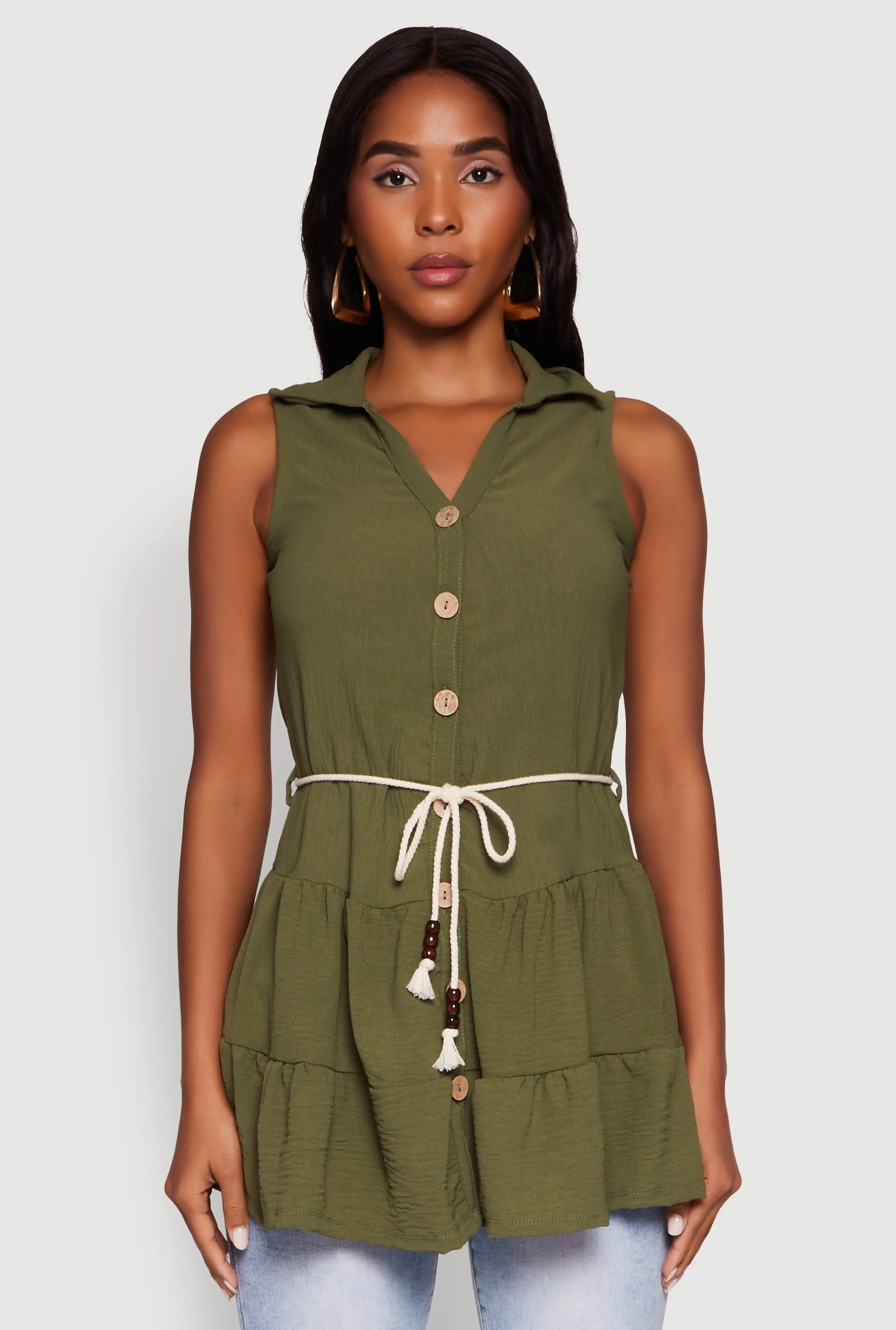 Crepe Knit Tiered Tunic Top sold by Rainbow product image thumbnail 2