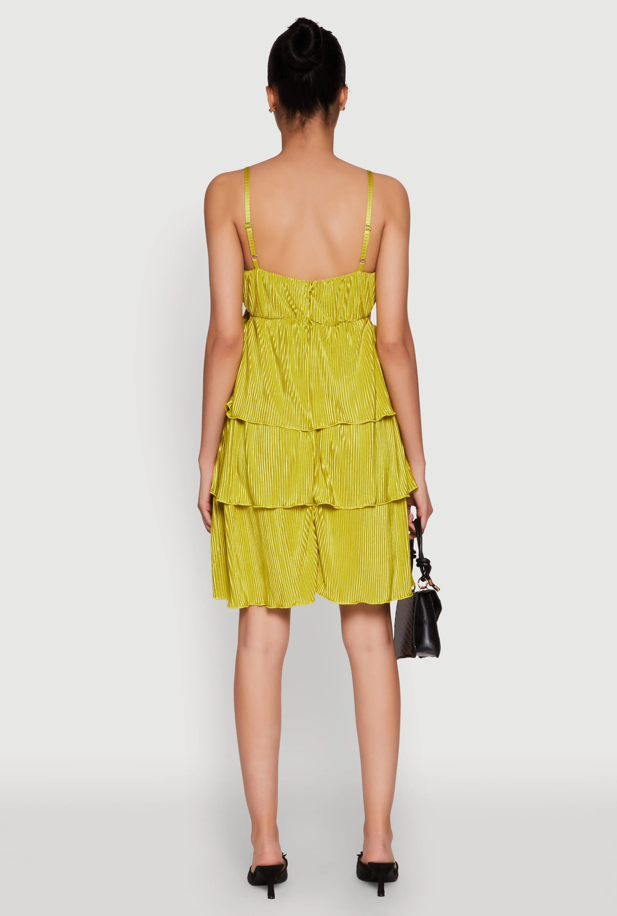 Plisse Cut Out Tiered Ruffle Mini Dress sold by Rainbow product image thumbnail 5