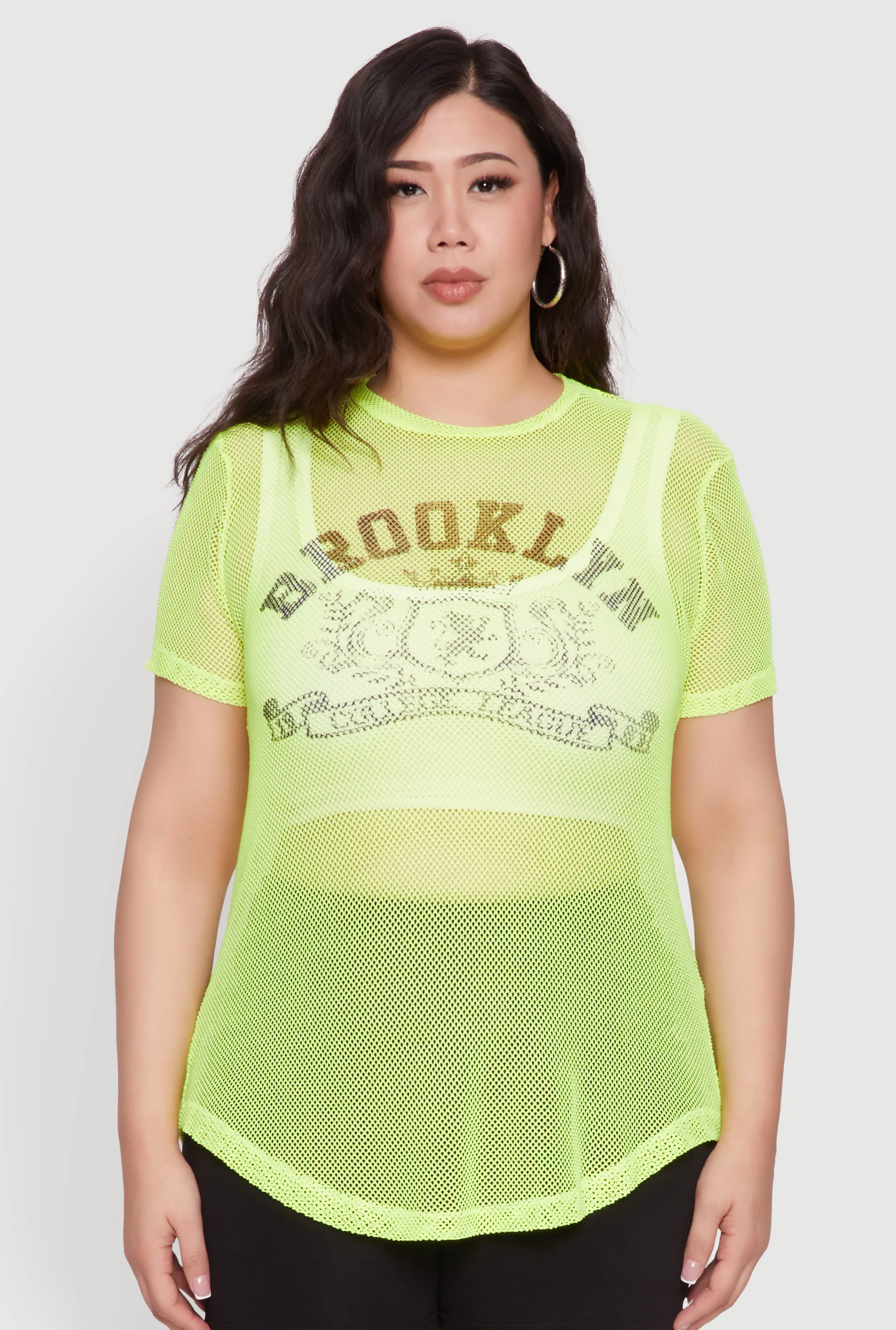 Plus Size Brooklyn College League Fishnet Top sold by Rainbow product image thumbnail 2