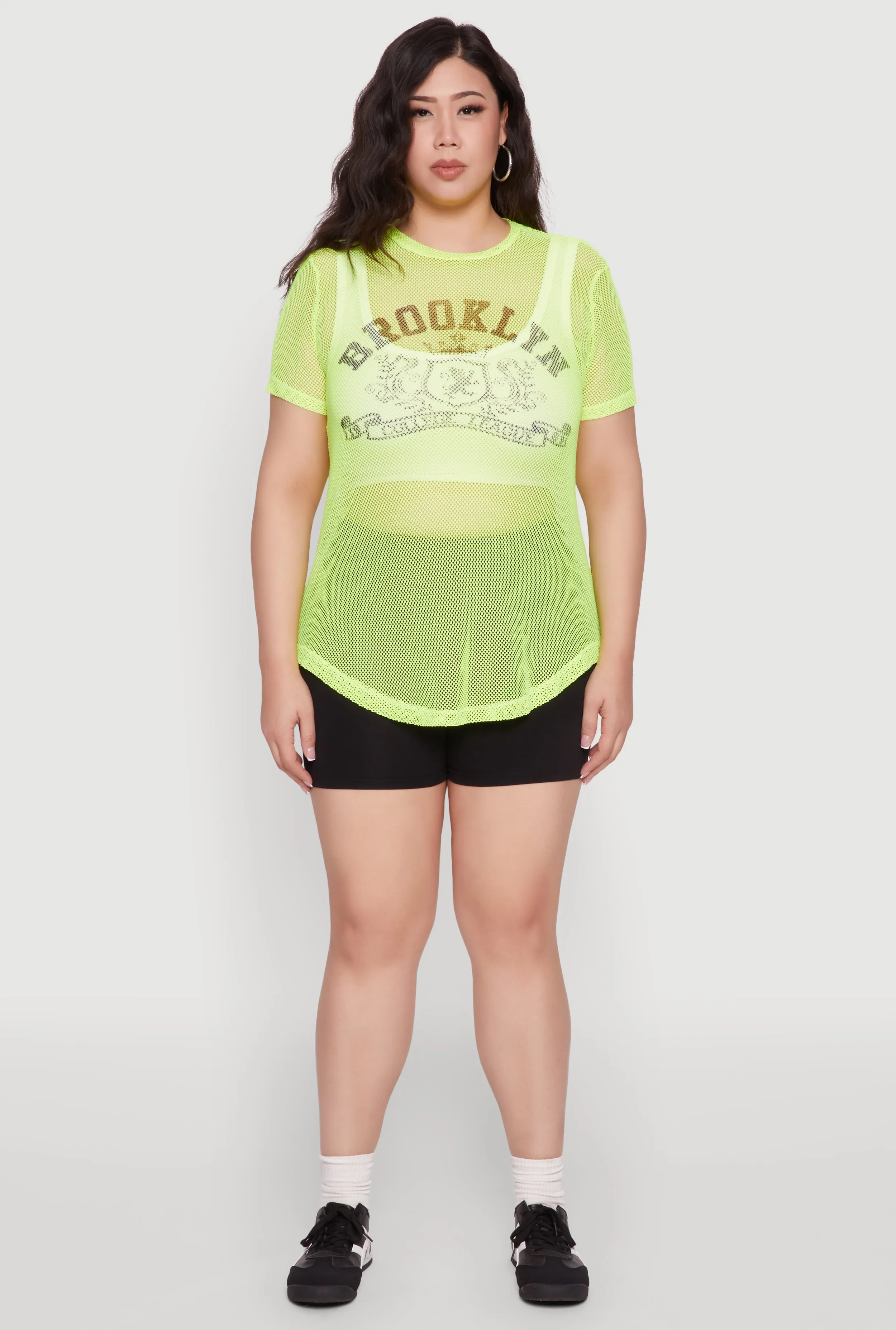 Plus Size Brooklyn College League Fishnet Top sold by Rainbow