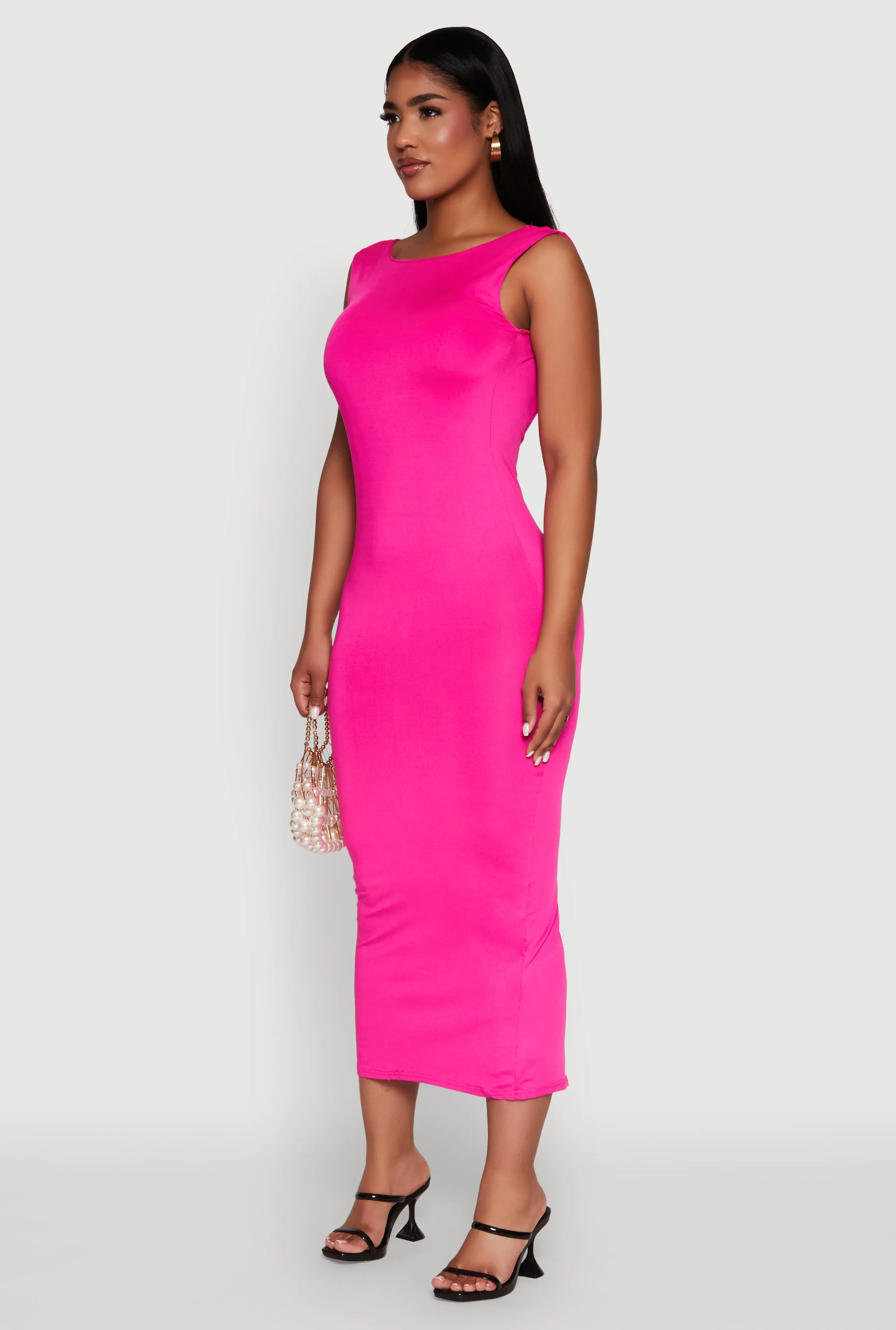 Scoop Neck Open Back Maxi Dress sold by Rainbow product image thumbnail 3