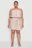 Plus Size Tie Waist Belted Pinstripe Romper sold by Rainbow