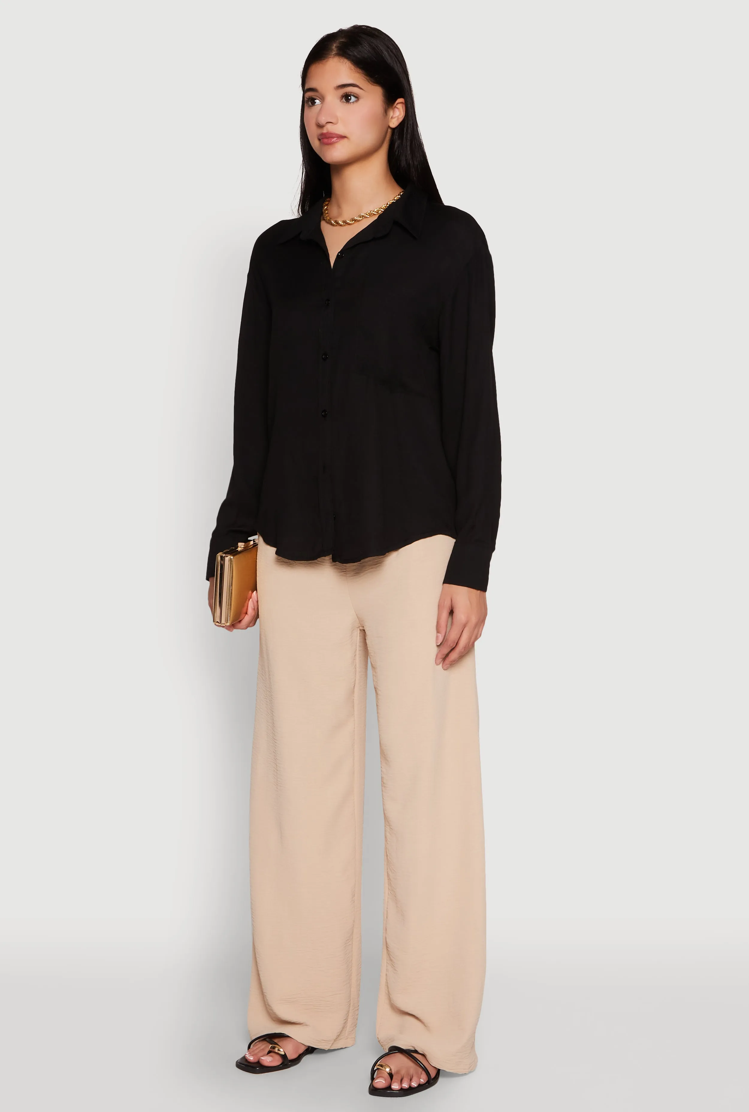 Iris Gauze Knit Button Front Shirt sold by Rainbow product image thumbnail 5