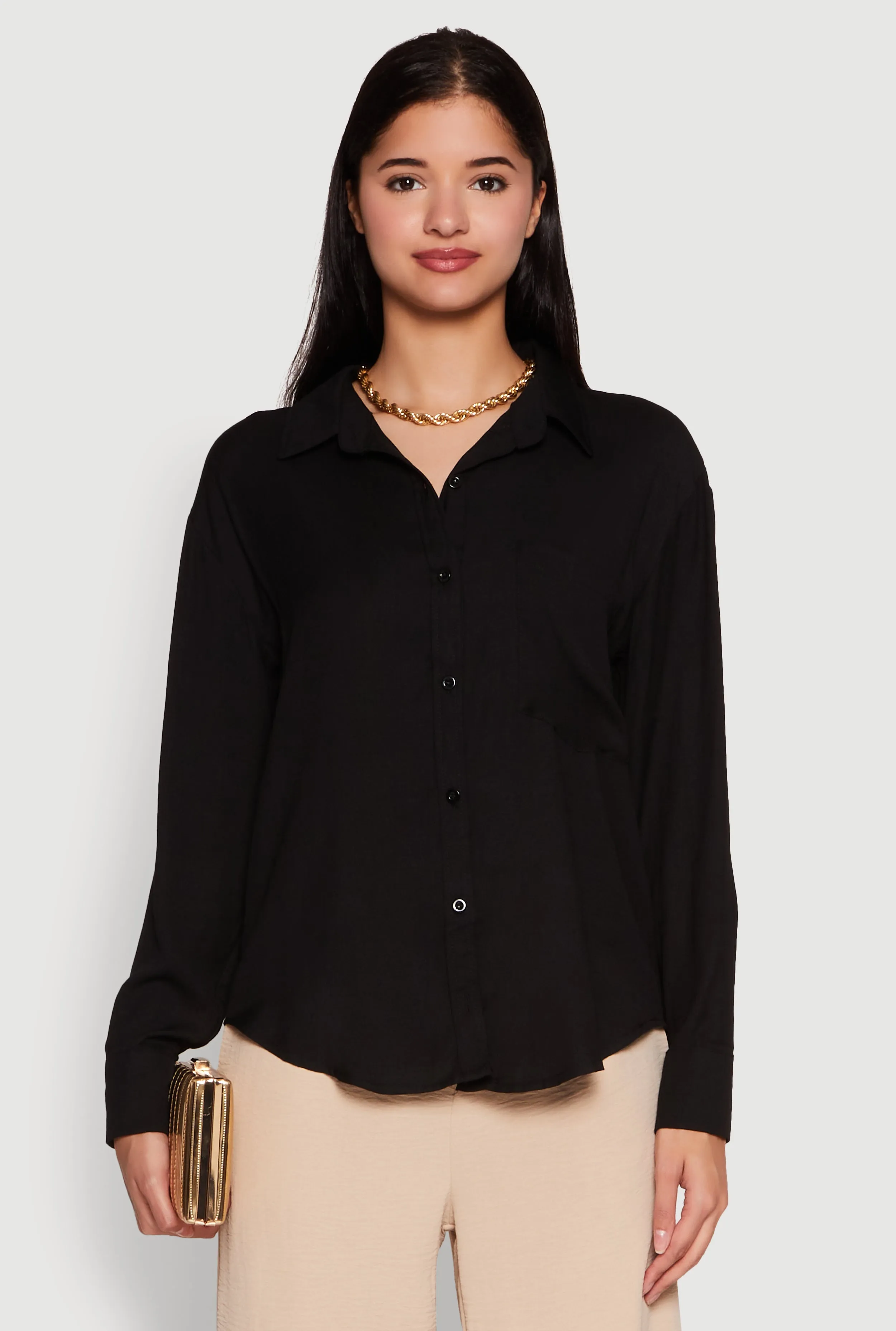 Iris Gauze Knit Button Front Shirt sold by Rainbow product image thumbnail 2