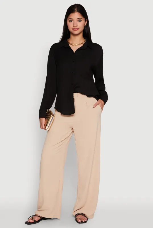 Iris Gauze Knit Button Front Shirt sold by Rainbow