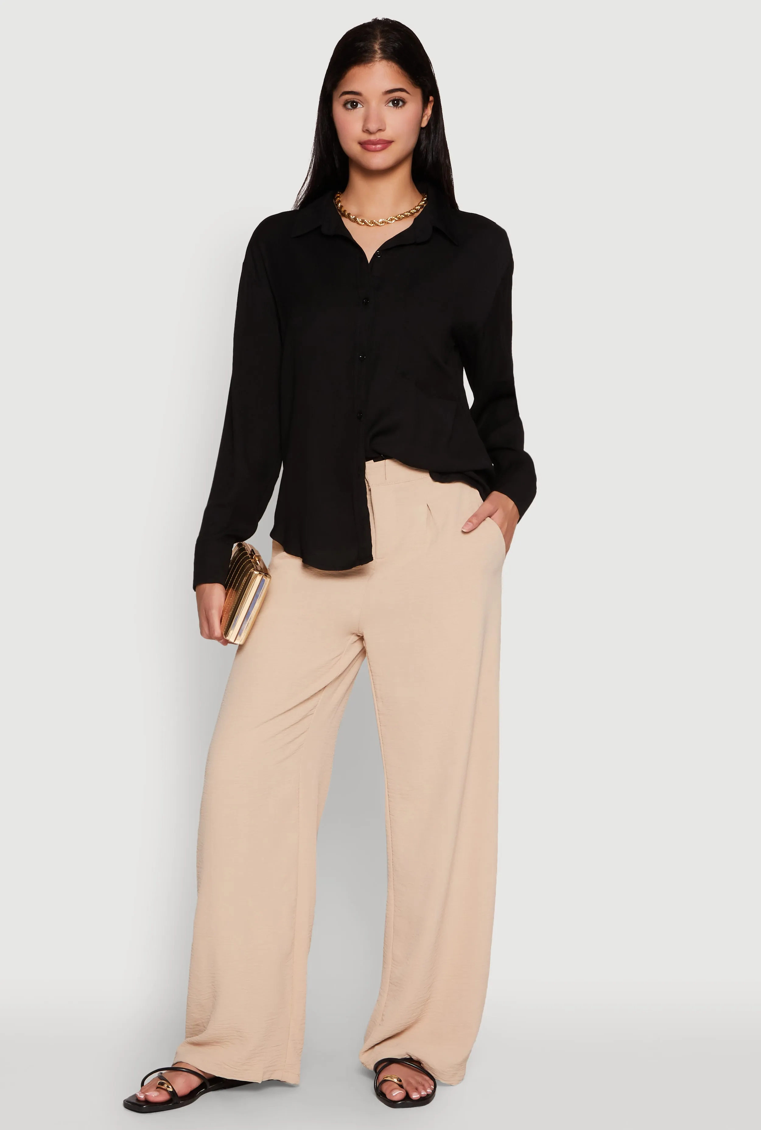 Iris Gauze Knit Button Front Shirt sold by Rainbow