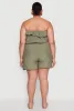 Plus Size Gauze Knit Ruffle Overlay Romper sold by Rainbow