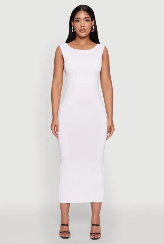 Scoop Neck Open Back Maxi Dress sold by Rainbow