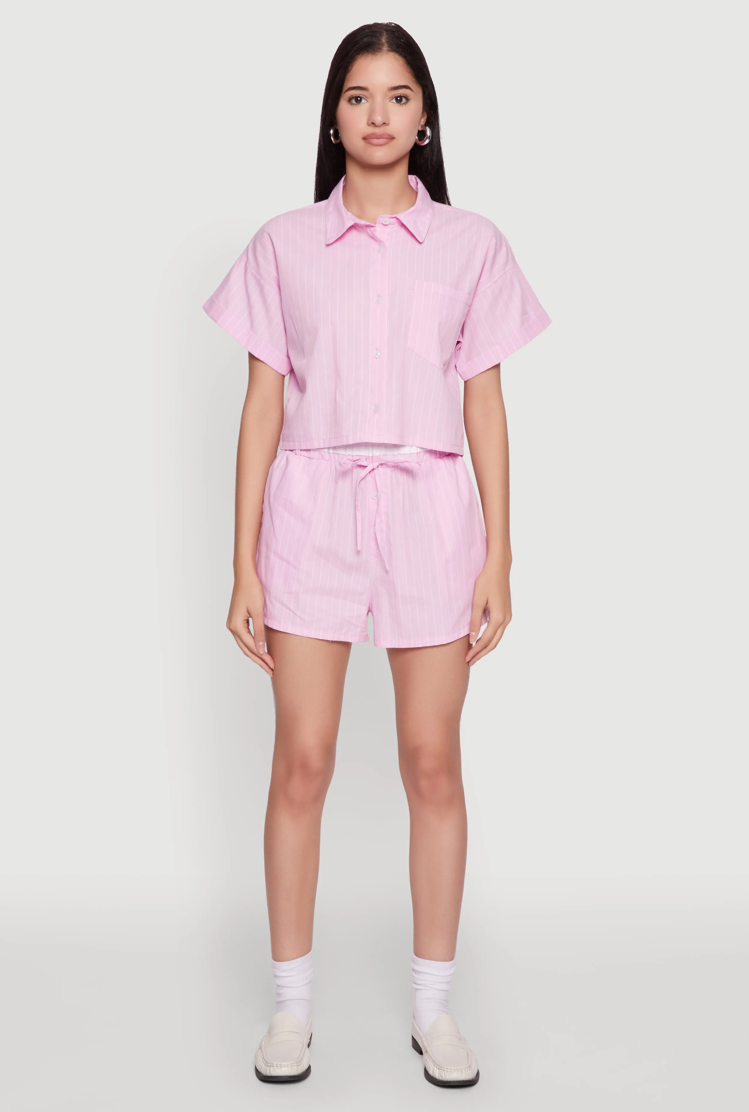 Iris Contrast Trim Pinstripe Shorts sold by Rainbow product image thumbnail 2