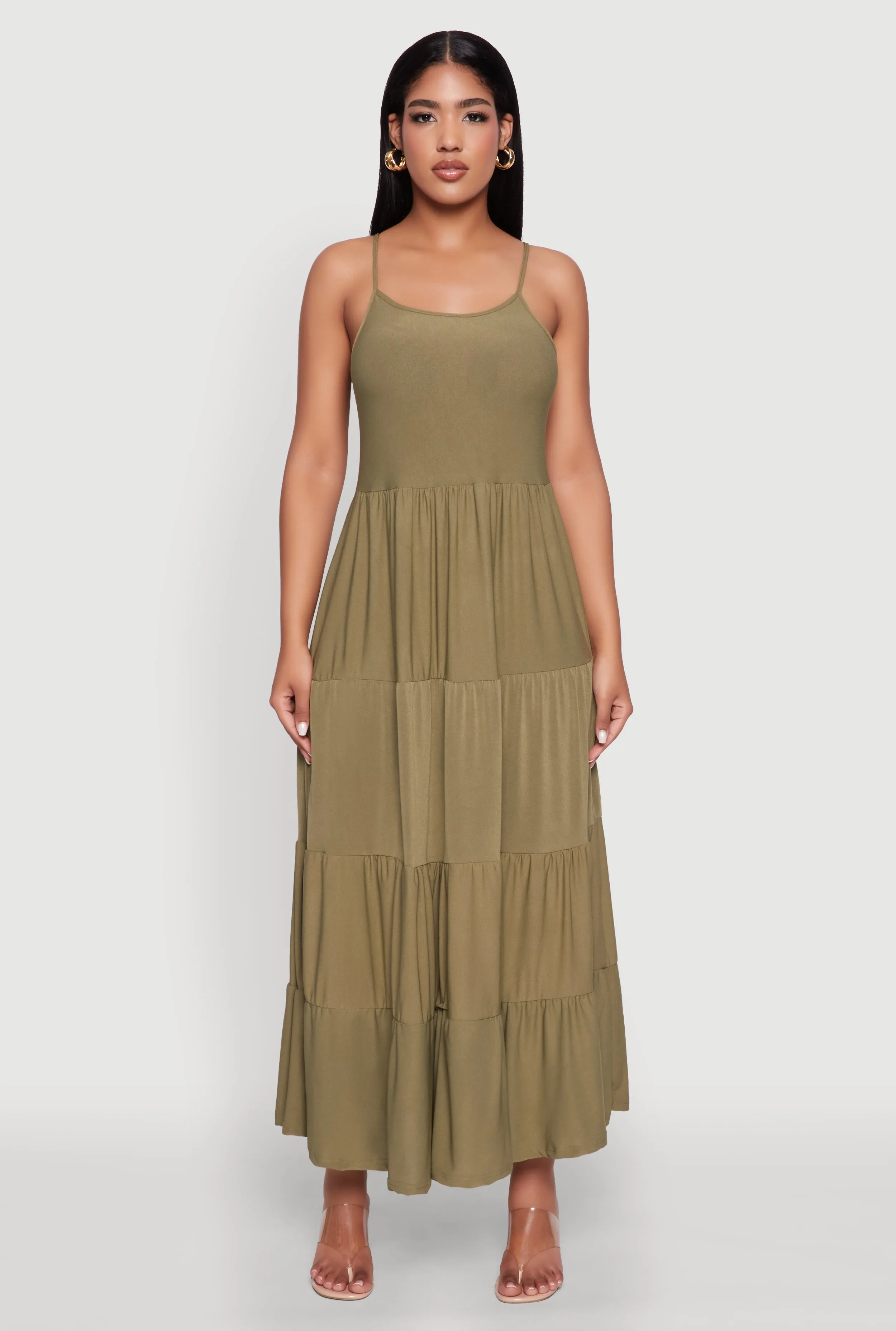 Scoop Neck Tiered Maxi Sundress sold by Rainbow