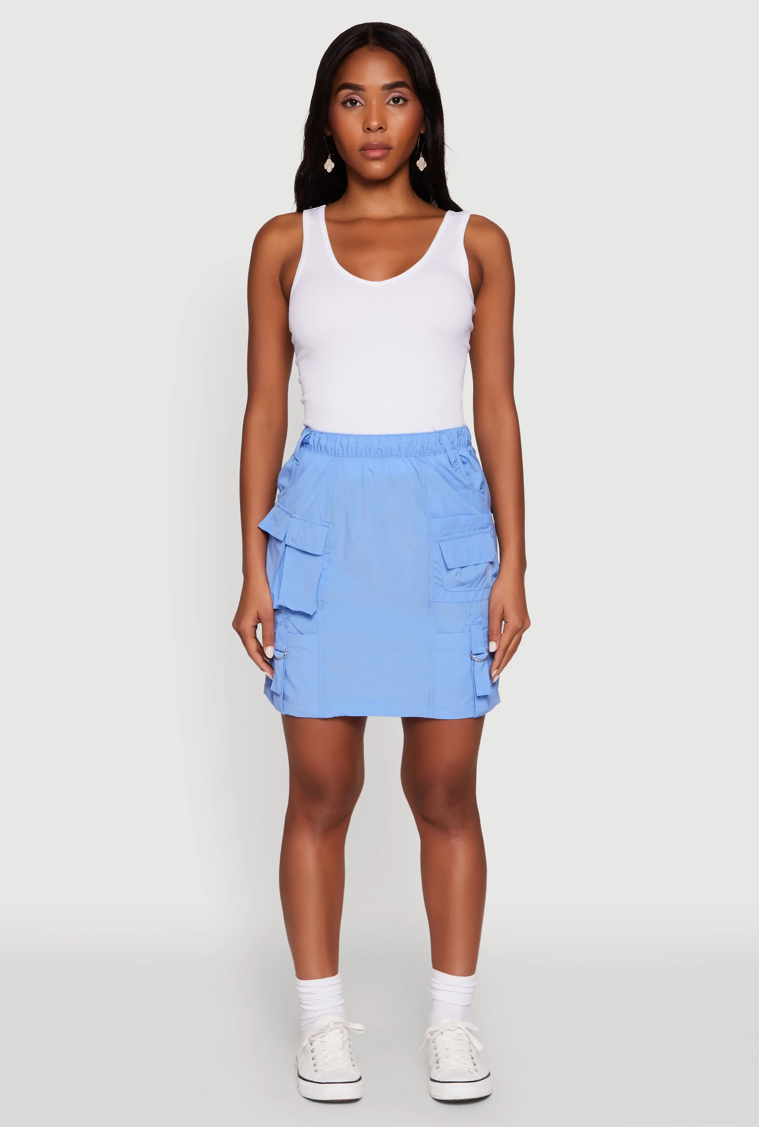 Nylon Tabbed Cargo Mini Skirt sold by Rainbow product image thumbnail 2