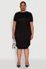 Plus Size Side Ruched Rib Knit T Shirt Dress sold by Rainbow