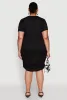 Plus Size Side Ruched Rib Knit T Shirt Dress sold by Rainbow