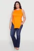 Plus Size Side Slit Crew Neck Tank Top sold by Rainbow