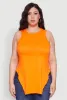 Plus Size Side Slit Crew Neck Tank Top sold by Rainbow