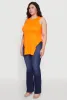 Plus Size Side Slit Crew Neck Tank Top sold by Rainbow