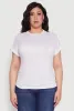 Plus Size Ruched Tabbed Short Sleeve Top sold by Rainbow