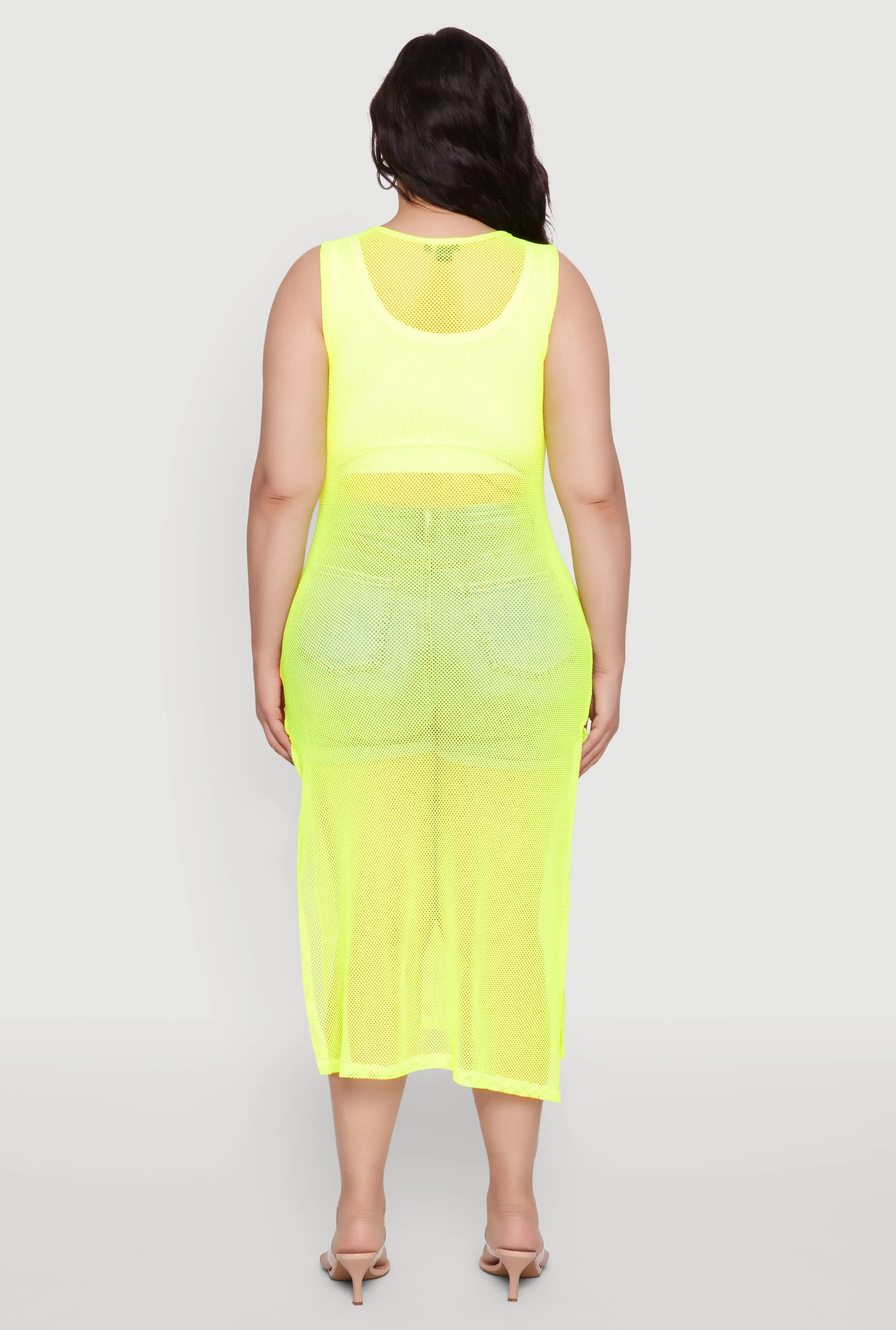 Plus Size Fishnet Side Slit Maxi Tank Top sold by Rainbow product image thumbnail 5