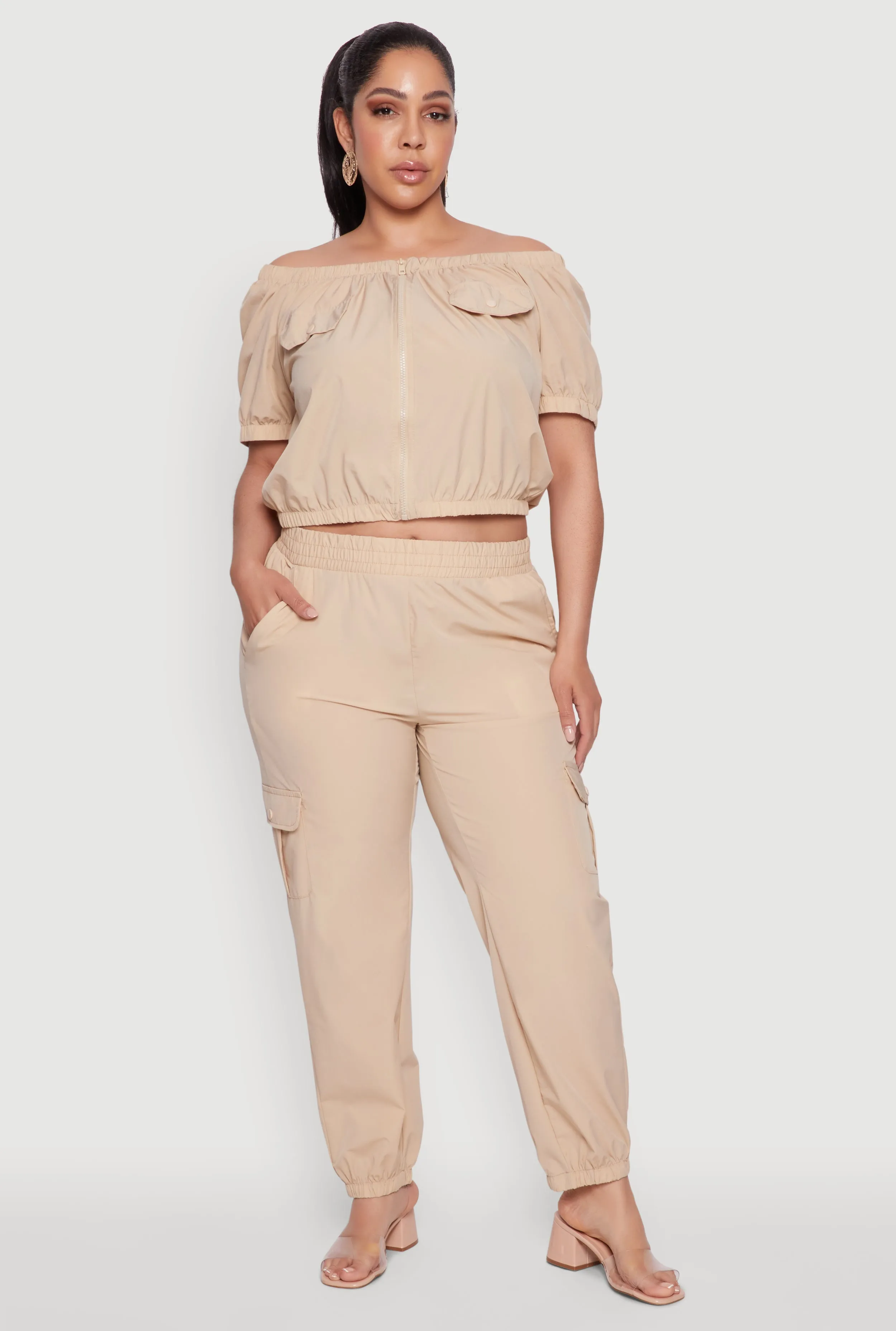 Plus Size Nylon Cargo Joggers sold by Rainbow product image thumbnail 2