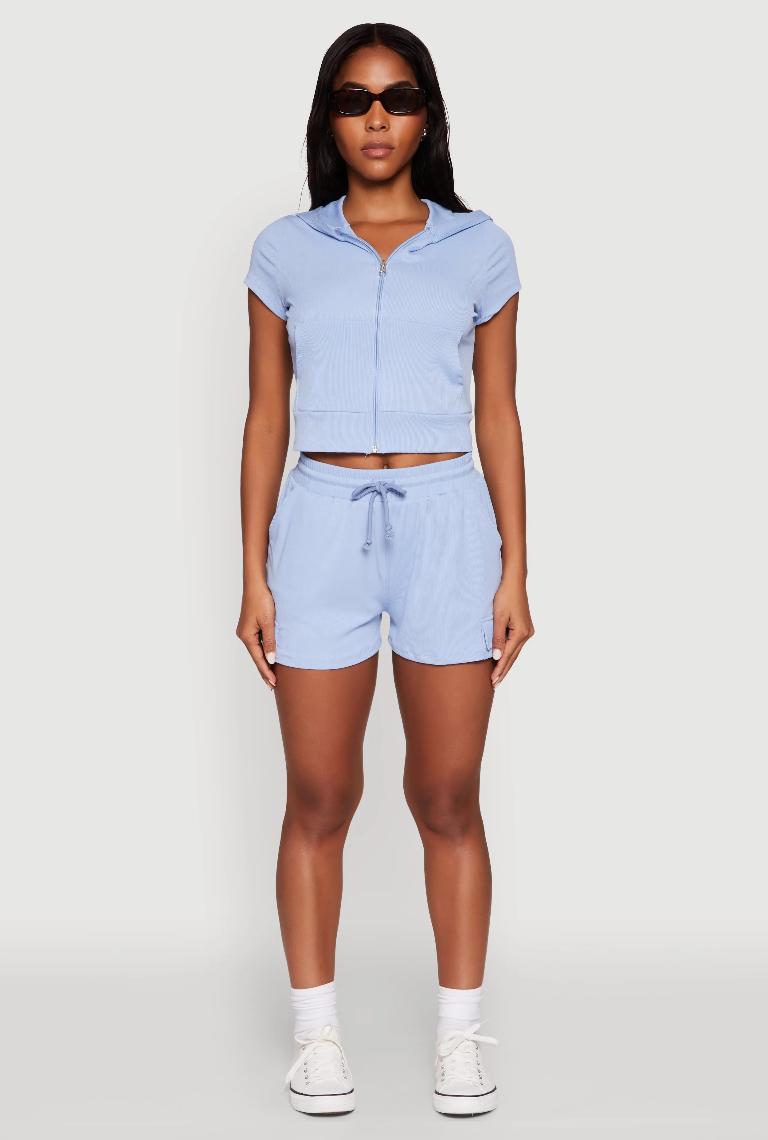 Ribbed Knit Drawstring Shorts sold by Rainbow product image thumbnail 2