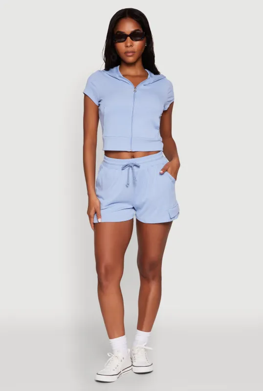 Ribbed Knit Drawstring Shorts sold by Rainbow