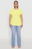 Plus Size Ruched Tabbed Short Sleeve Top sold by Rainbow