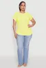 Plus Size Ruched Tabbed Short Sleeve Top sold by Rainbow