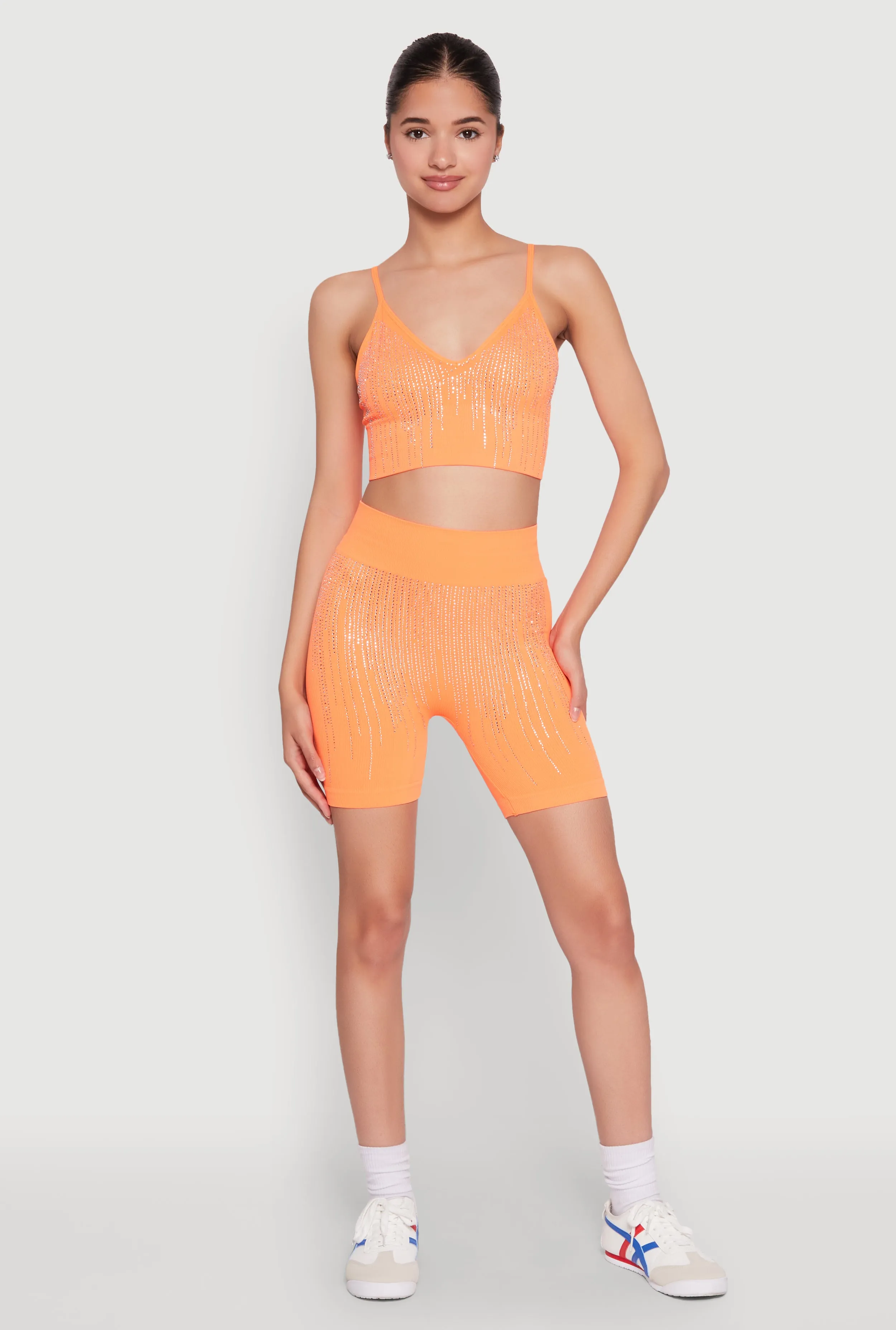 Seamless Rhinestone Ribbed Crop Top sold by Rainbow product image thumbnail 2