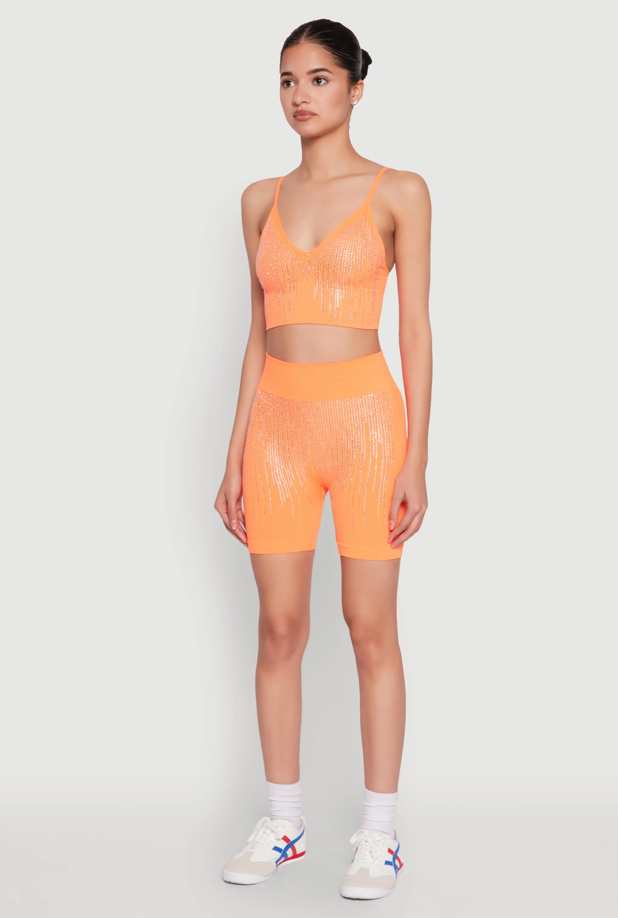 Seamless Rhinestone Ribbed Crop Top sold by Rainbow product image thumbnail 5