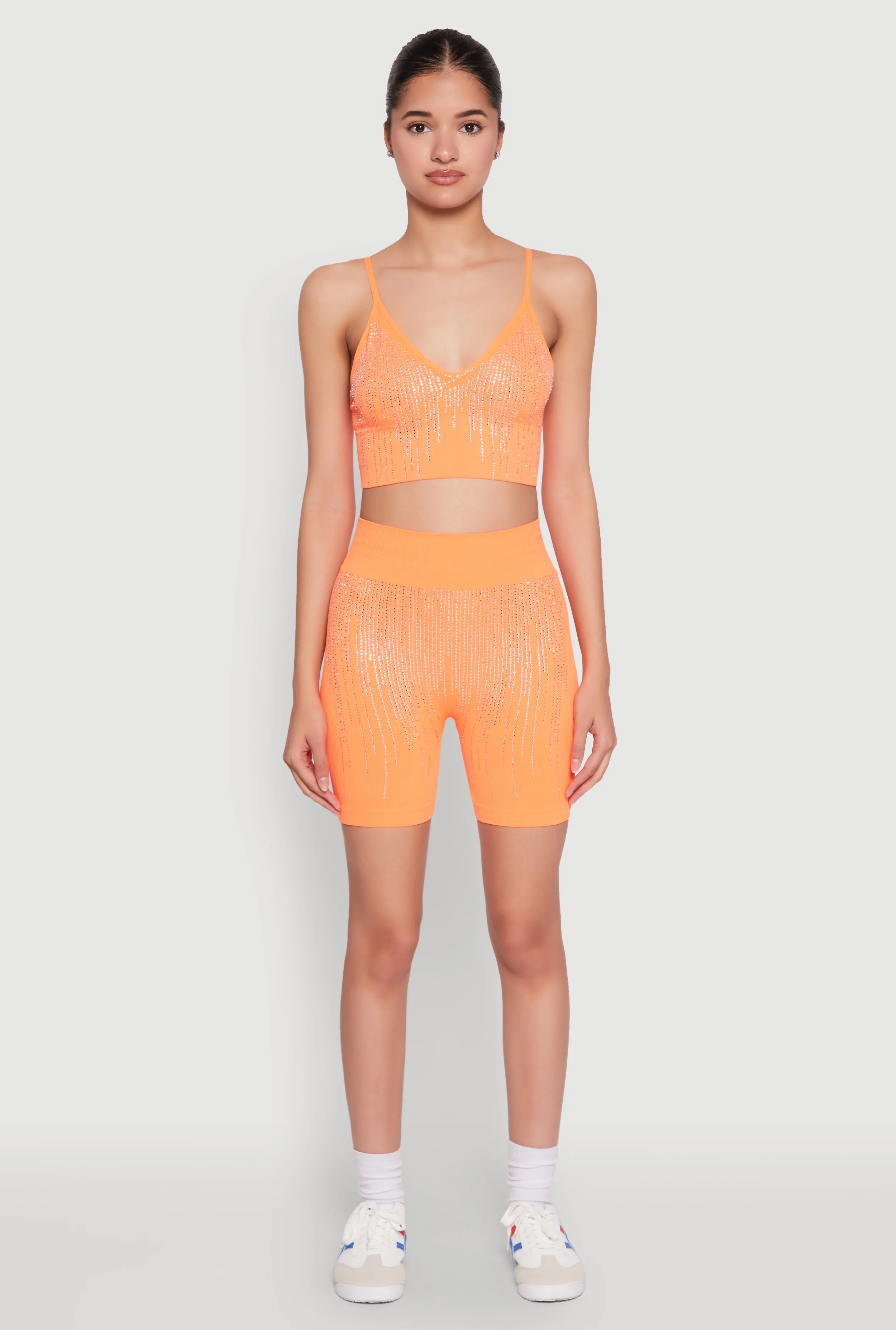 Seamless Rhinestone Ribbed Crop Top sold by Rainbow product image thumbnail 3