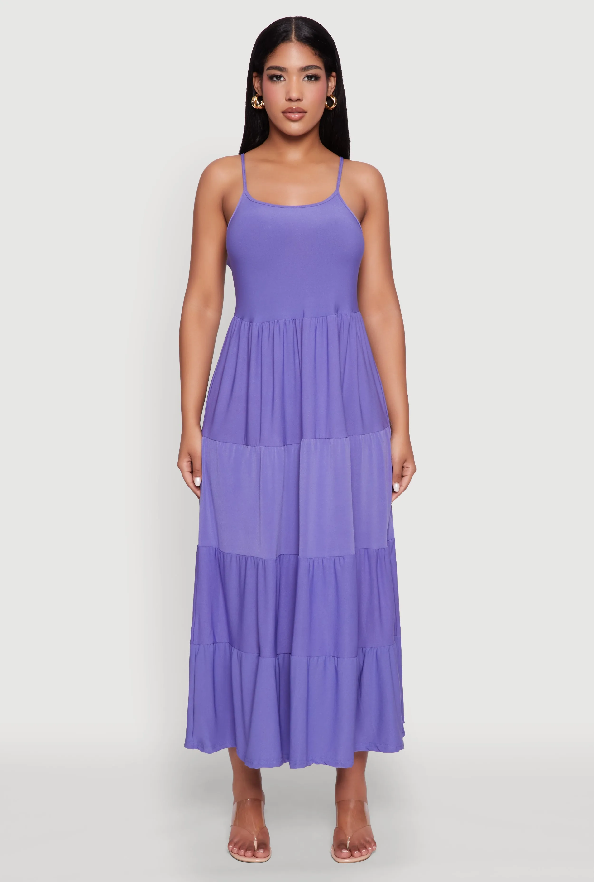 Scoop Neck Tiered Maxi Sundress sold by Rainbow
