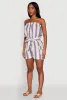 Striped Tie Waist Belted Cargo Pocket Romper sold by Rainbow
