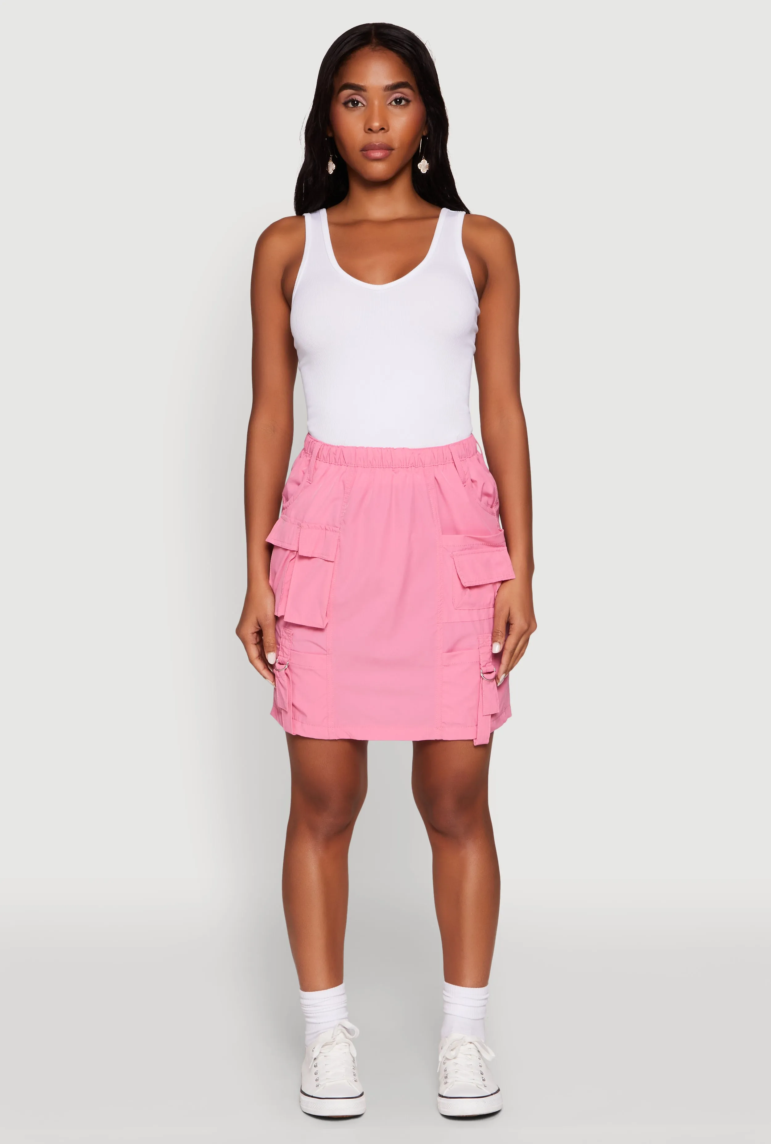 Nylon Tabbed Cargo Mini Skirt sold by Rainbow product image thumbnail 2