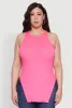 Plus Size Side Slit Crew Neck Tank Top sold by Rainbow