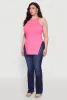 Plus Size Side Slit Crew Neck Tank Top sold by Rainbow