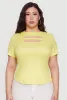 Plus Size Cut Out Detail Short Sleeve Top sold by Rainbow