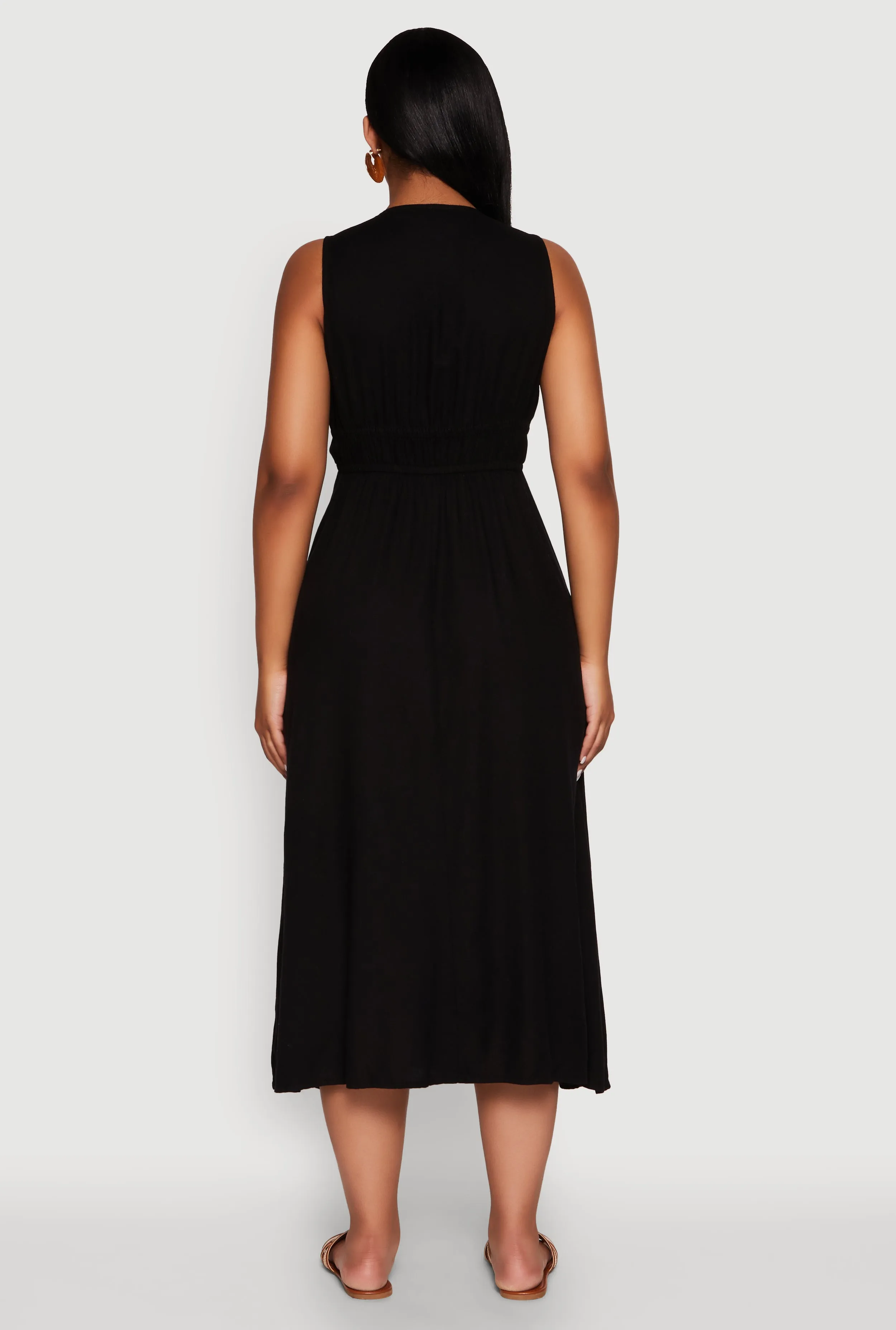 Haute Monde Linen Wood Beaded Strap Sundress sold by Rainbow product image thumbnail 5