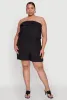 Plus Size Gauze Knit Ruffle Overlay Romper sold by Rainbow