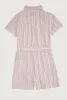 Girls Striped Button Front Romper sold by Rainbow