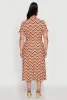 Plus Size Wavy Striped Midi Shirt Dress sold by Rainbow