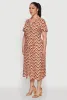 Plus Size Wavy Striped Midi Shirt Dress sold by Rainbow