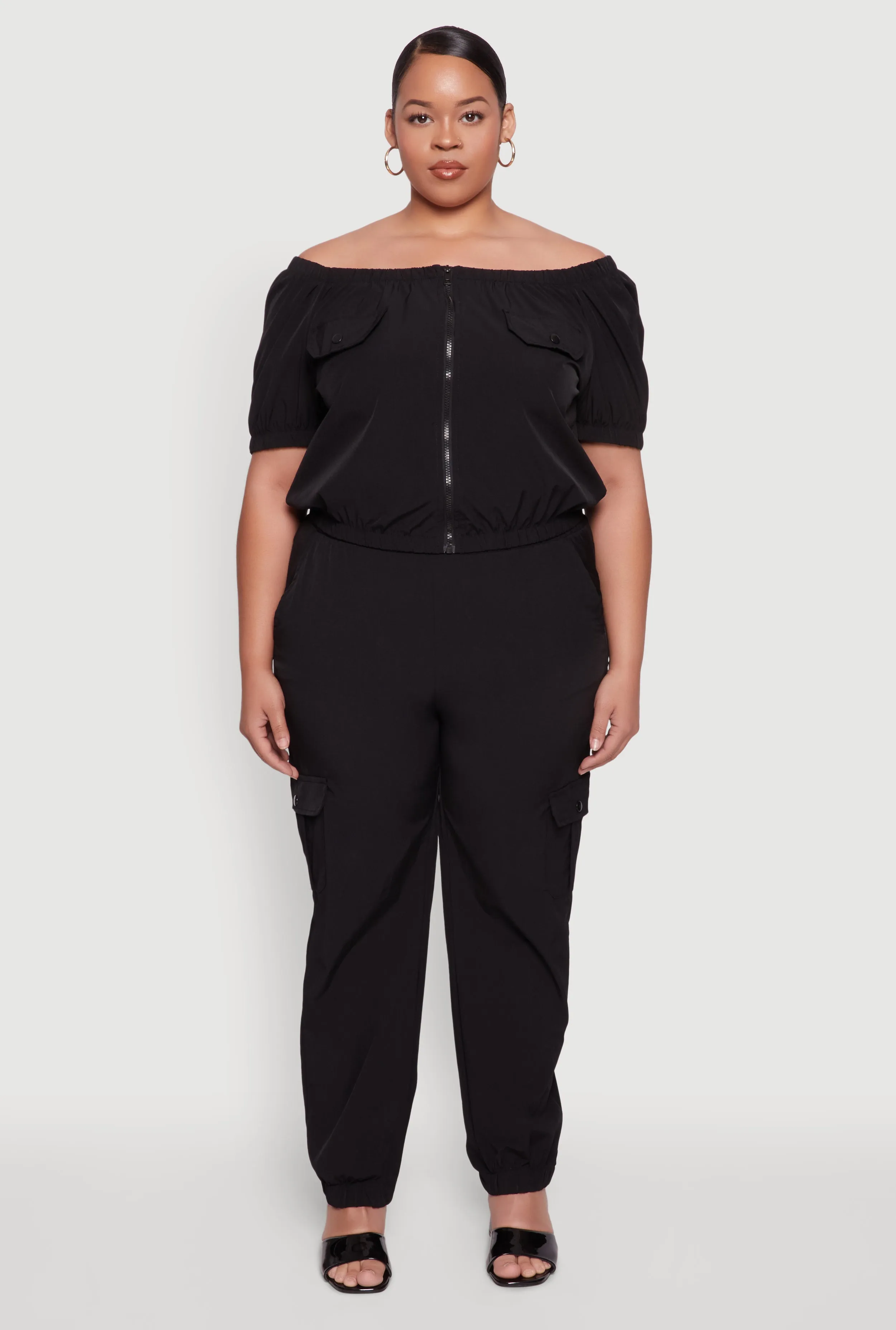 Plus Size Nylon Cargo Joggers sold by Rainbow