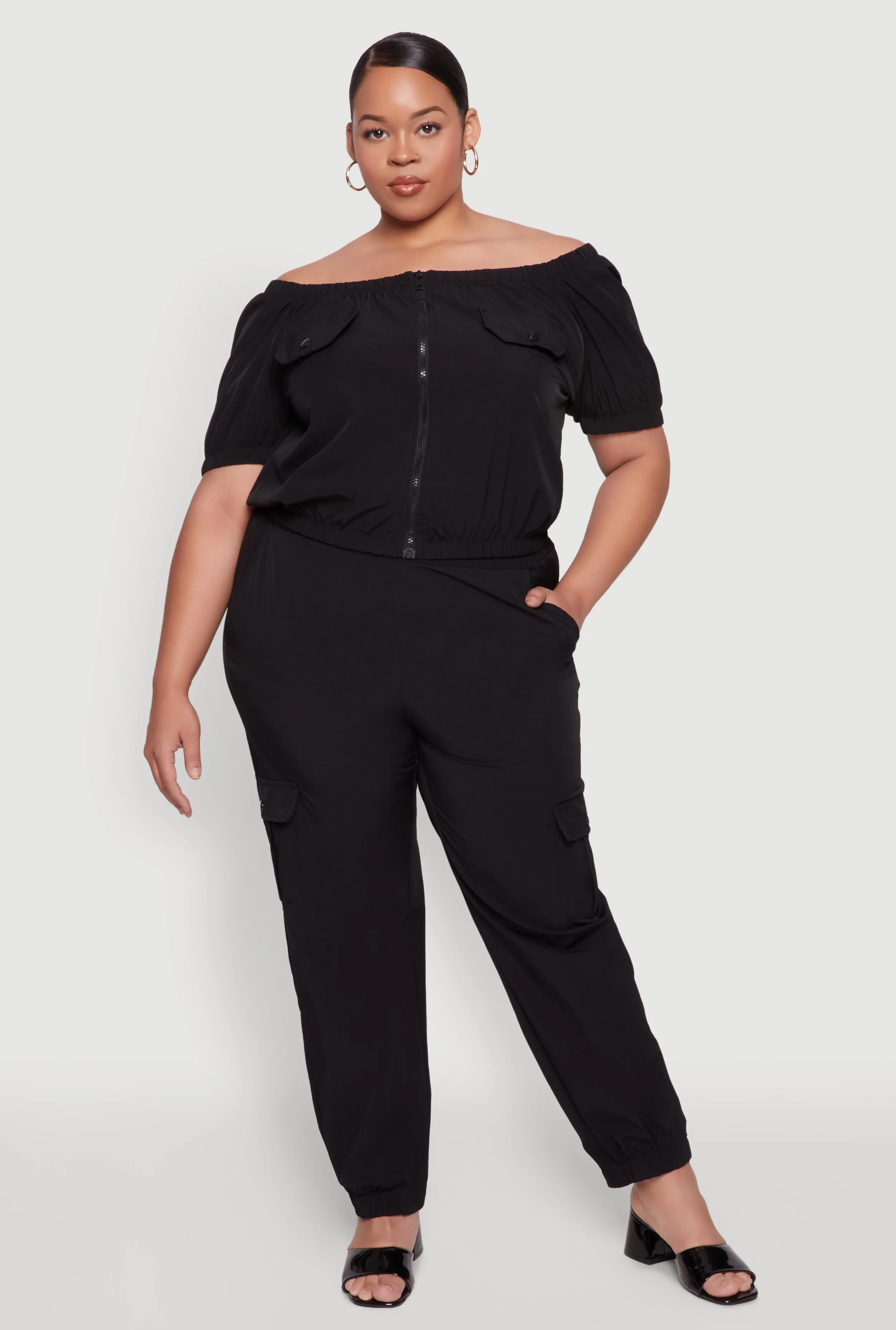 Plus Size Nylon Cargo Joggers sold by Rainbow product image thumbnail 2